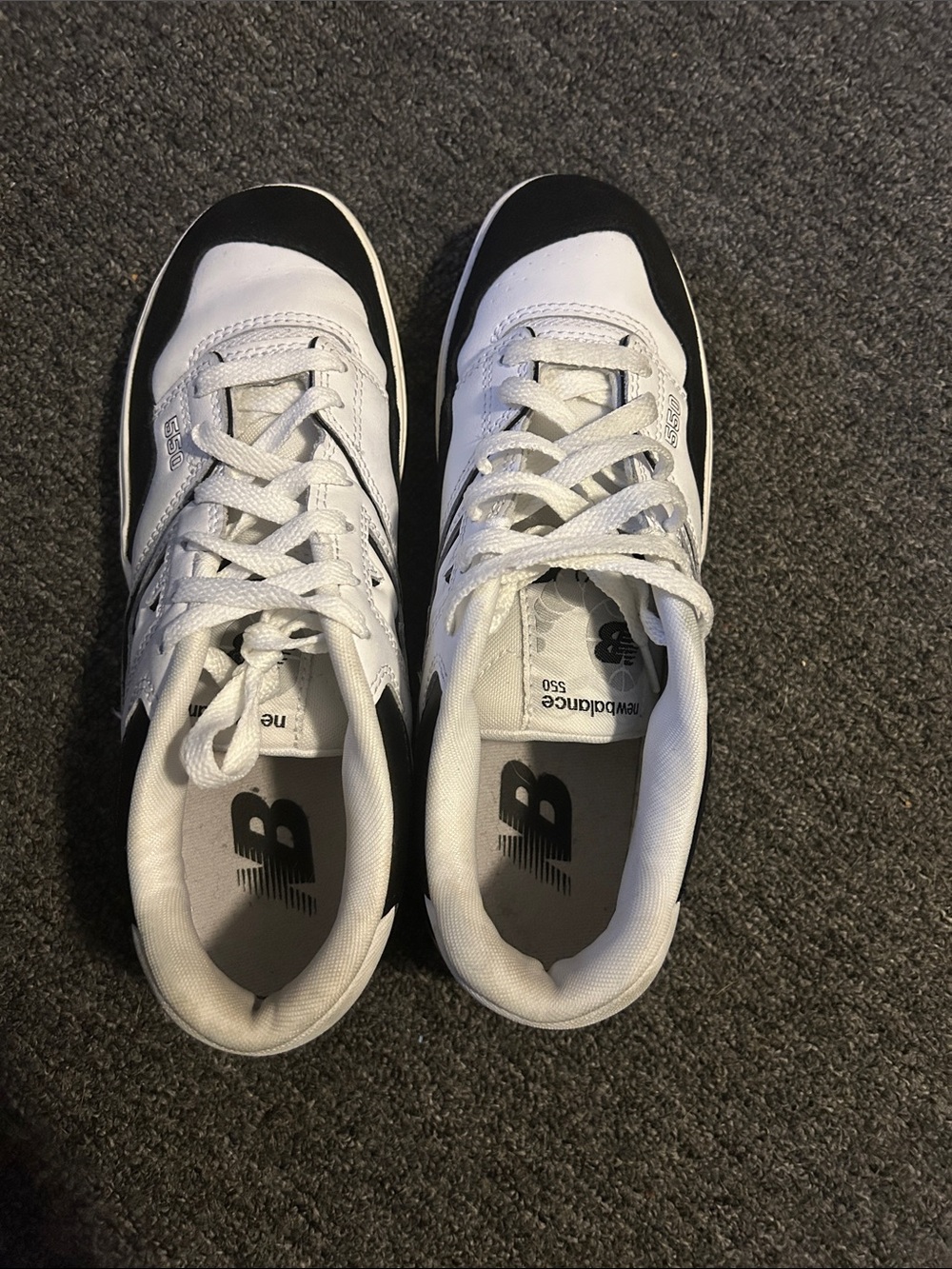 New Balance 550 White & Black Retro Court Sneakers - Picture 4 of 4